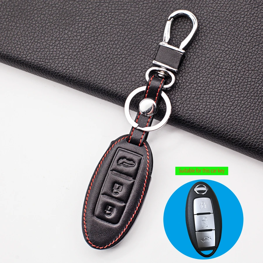 

Для Nissan Infiniti Pathfinder Versa Juke Murano Rogue Tidda 3 кнопки пульт дистанционного управления кожаный чехол для ключа автомобиля автомобильный брелок