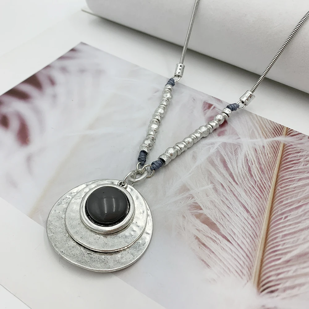 Женские винтажные металлические подвески и ожерелья длинное античное ожерелье