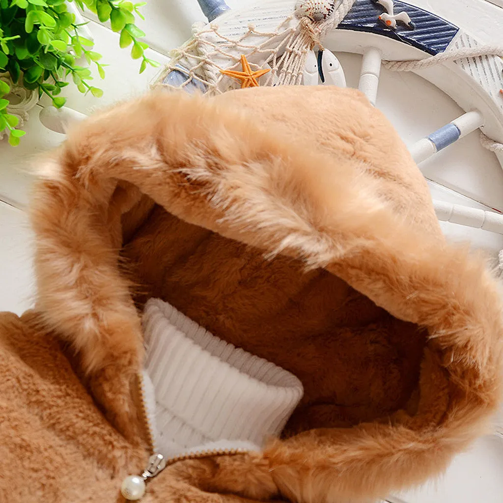 Детская зимняя куртка с капюшоном для девочек |