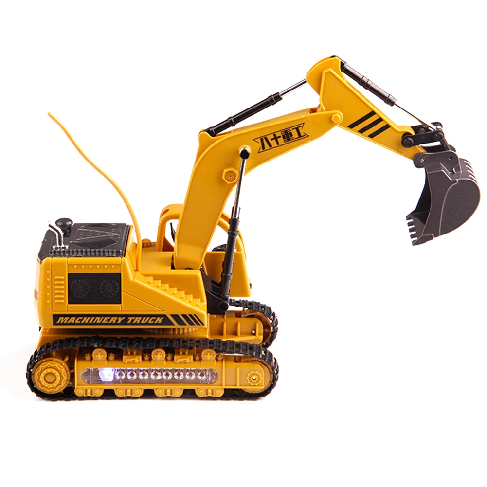 5-Channel LED Flashing Light RC Remote Control Excavator Kids Toy Collection Kids Robot RC Car Toys for Gifts rc toys