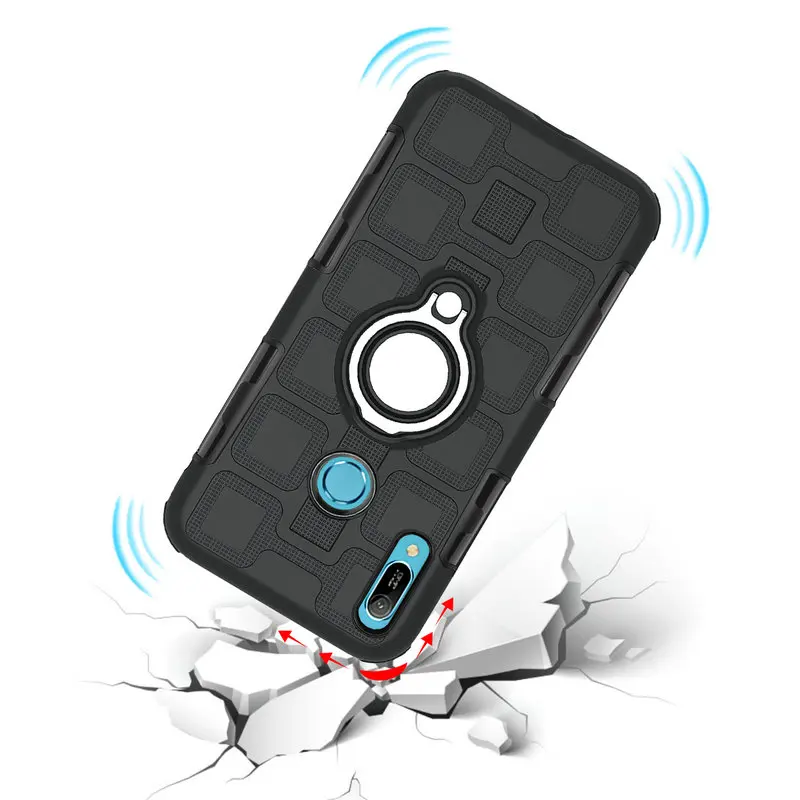 Belt Clip Holster Metal Ring Holder 360 Protect for Huawei Y6S Back Case 2 IN1 Hard Cover Funda Y6 Prime 2019 Y 6 S 6S 6Y | Мобильные