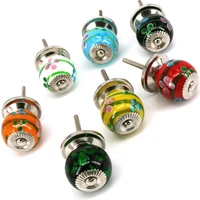 1x handmade colored glass knobs decorative cabinet drawer knobs kitchen cupboard wardrobe door handle