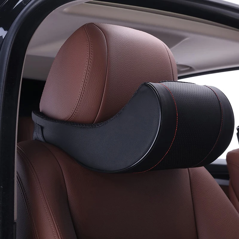 Автомобильная поясничная опора кожаная подушка для шеи 3D подголовника сиденья