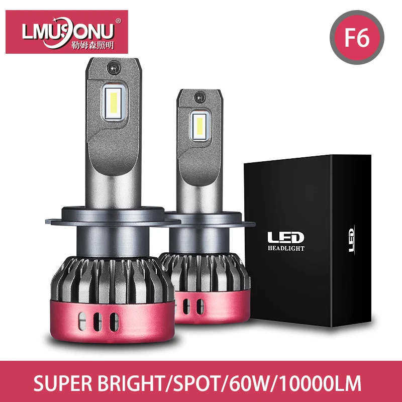 Lmusonu New 9-32V F6 Car Led Headlights 6500K Auto Light 60W 10000LM H1 H3 H4 H7 H8 H11 9005 9006 9012