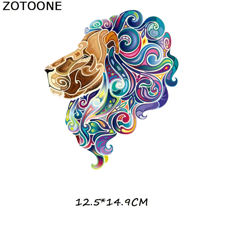 379 ZOTOONE железная нашивка, тигр, Лев, собака, животное, пластырь для одежды, наклейки футболка, а-уровень, моющийся, термопресс, аппликация C - Цвет: 379