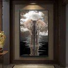 QIANZEHUI, алмазная 5D Вышивка сделай сам, круглая Алмазная мозаика со слоном, полная Стразы 5D, алмазная живопись, вышивка крестиком