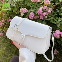 fashion simple female designer shoulder bags 2021 high quality pu leather solid color flap casual small messenger bag travel bag