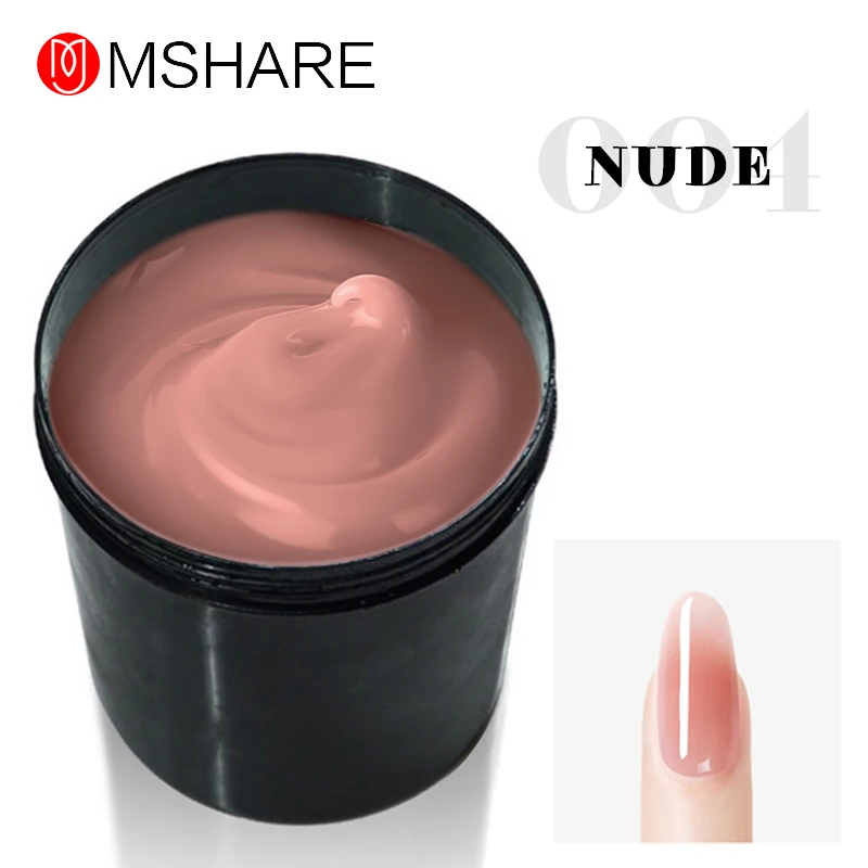 nude MSHARE поли гель 1 кг Гель-лак для ногтей УФ твердый полигель замачиваемый толстый светодиодный Камуфляжный гель строительный гель акриловый гель - Цвет: nude