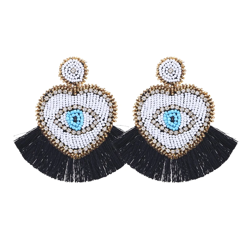 Фирменные этнические серьги с кисточками женские подвески ручной работы в стиле