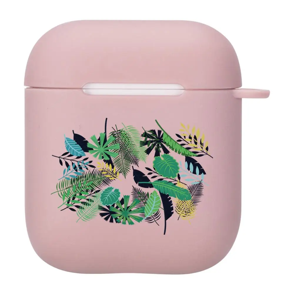 

Cute Leaves For Apple Airpods 2 1 Wireless Accessories luxury Soft Silicone For Air pods Earphone Shockproof Protective Cover