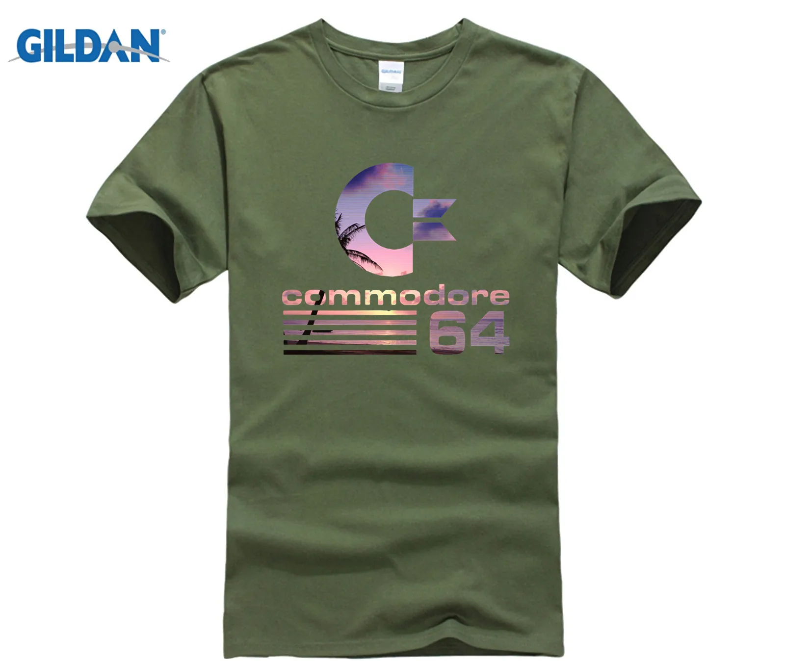 Computer Programmer GILDAN SHIRT Commodore 64 Vaporwave logo T-Shirt | Мужская одежда