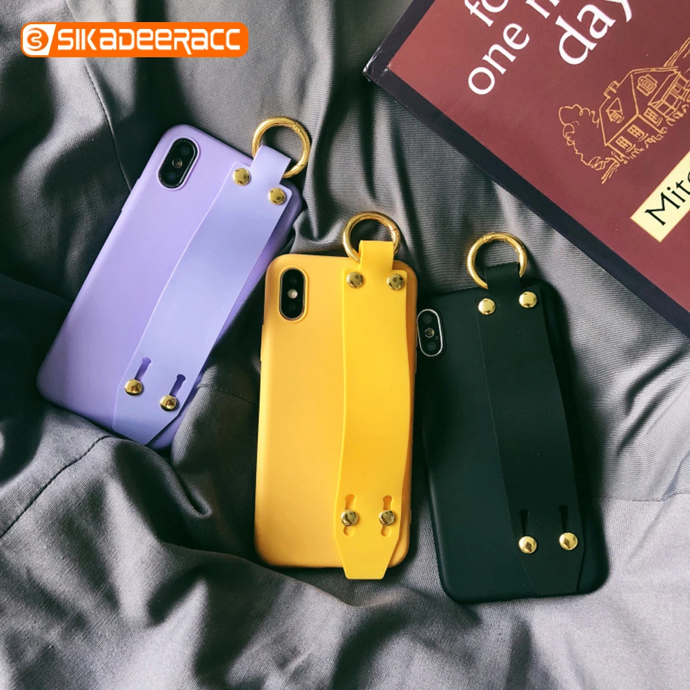 Чехлы с ремешком на запястье для телефонов iPhone X XS Max XR 6 6s 7 8 Plus держатель