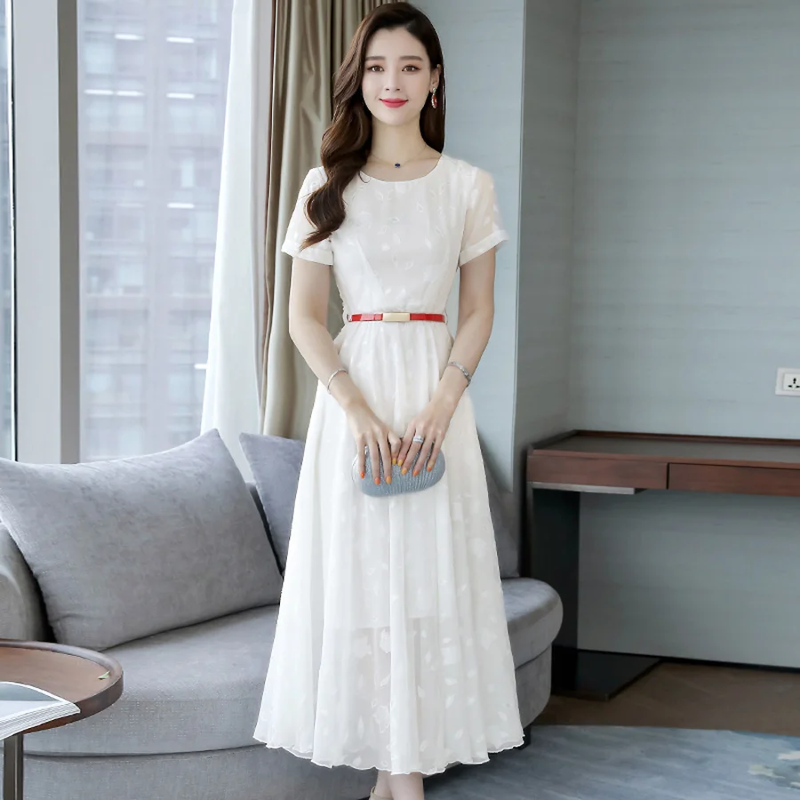 2022 Spring Summer Beach Vacation Chiffon Maxi Dresses Plus Size Print Vintage Runway Dress Elegant Women Bodycon Party Vestidos | Женская