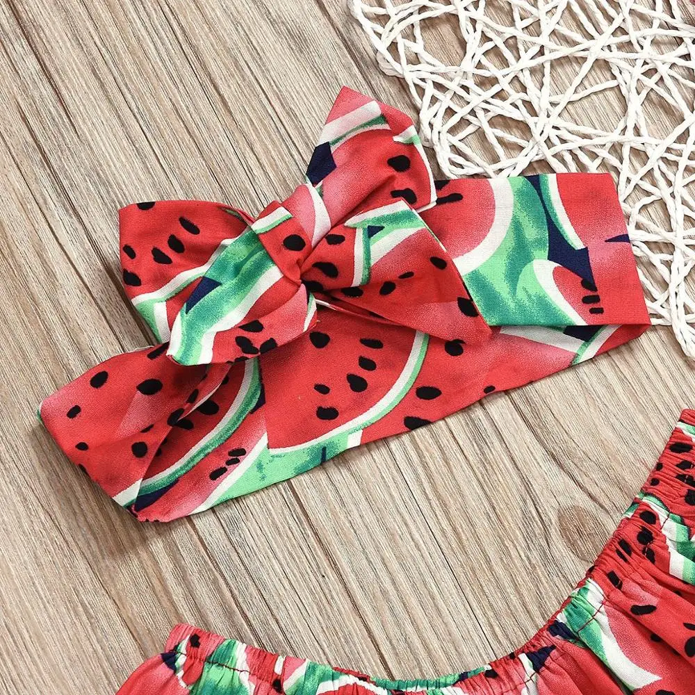 Летний милый комбинезон для новорожденных девочек 2 шт. без рукавов с принтом