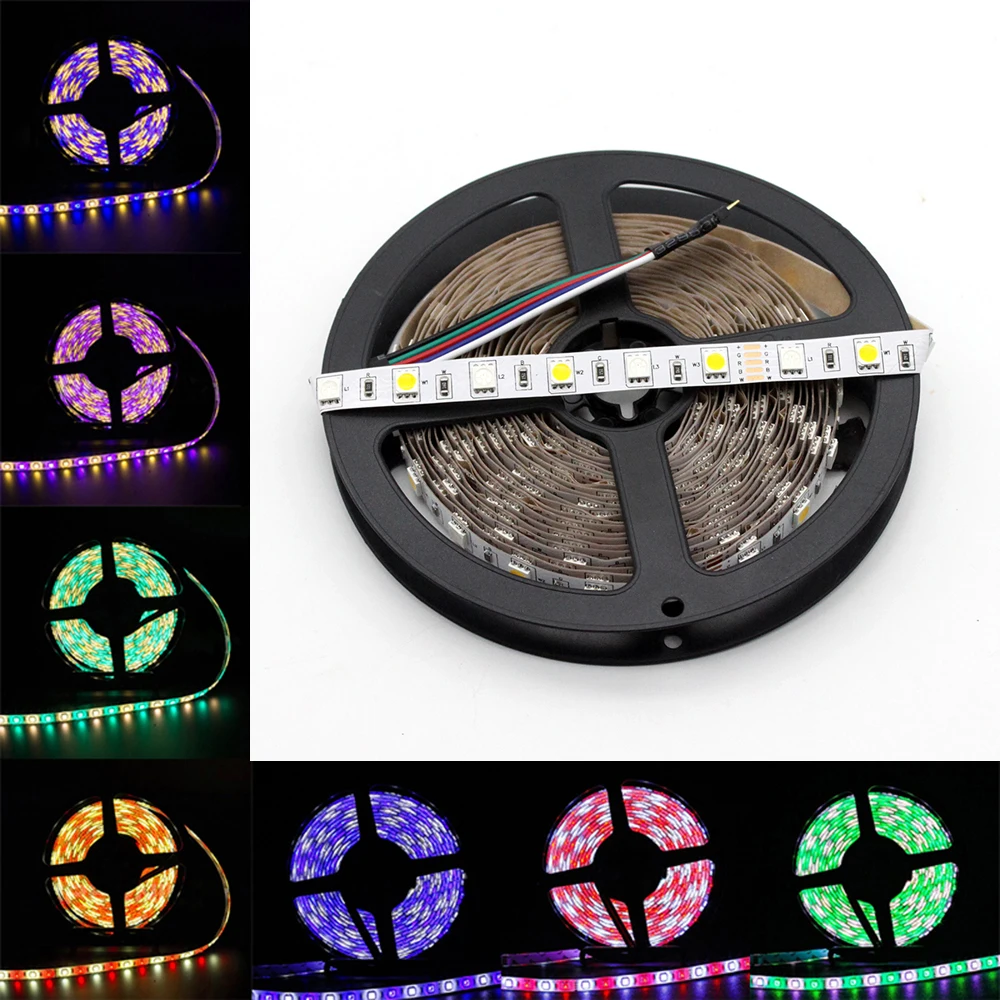 

5050 SMD RGBWW LED Light Strip DC12V Non Waterproof 5M 300 LED/Rol led Ribbon Flexible Light For Room Decoration