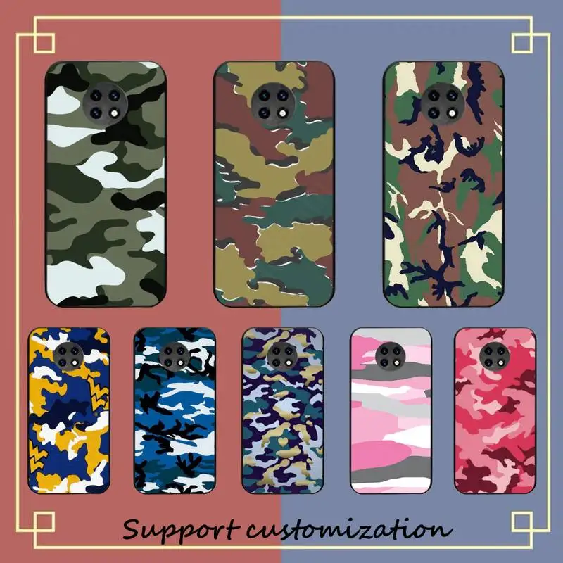 

The camouflage pattern Phone Case For Xiaomi Redmi Note8A 7 5 Note8pro 8T 9Pro TPU Coque for note6pro Funda Capa
