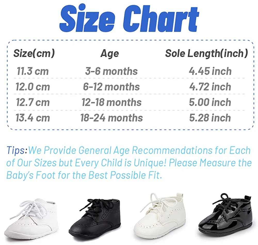 

KIDSUN Baby Leather Shoes Boys Girls Classic High Top PU Wedding Loafers Brogue Toddler Oxford Dress Toddler First Walkers Flat