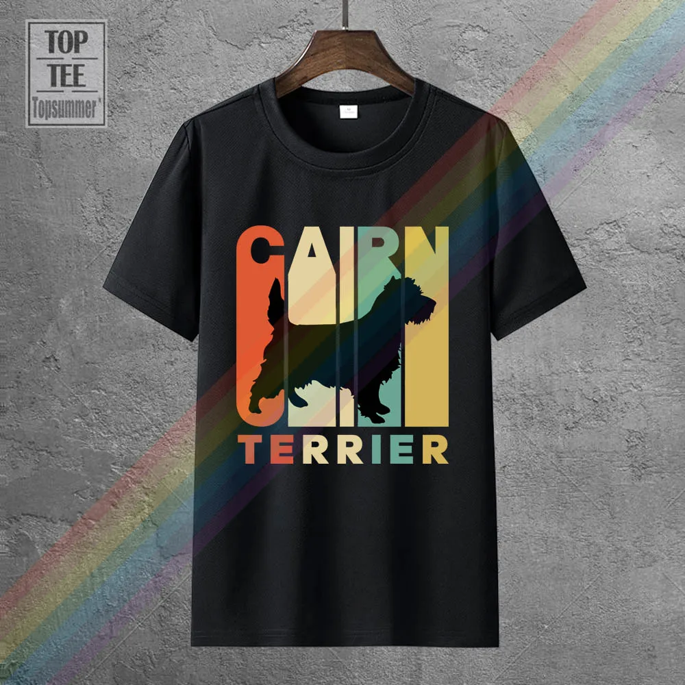 

Vintage Style Cairn Terrier Silhouette T Shirt T Shirts 2018 Brand Clothes Slim Fit Printing