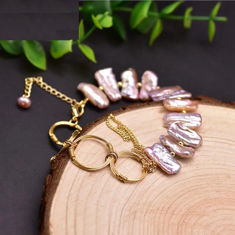 

Fashion Geometric Natural Baroque Pearls Adjustable Bracelet Women Jewelry For Girls Party Gifts Handmade Wedding Party Jewelry