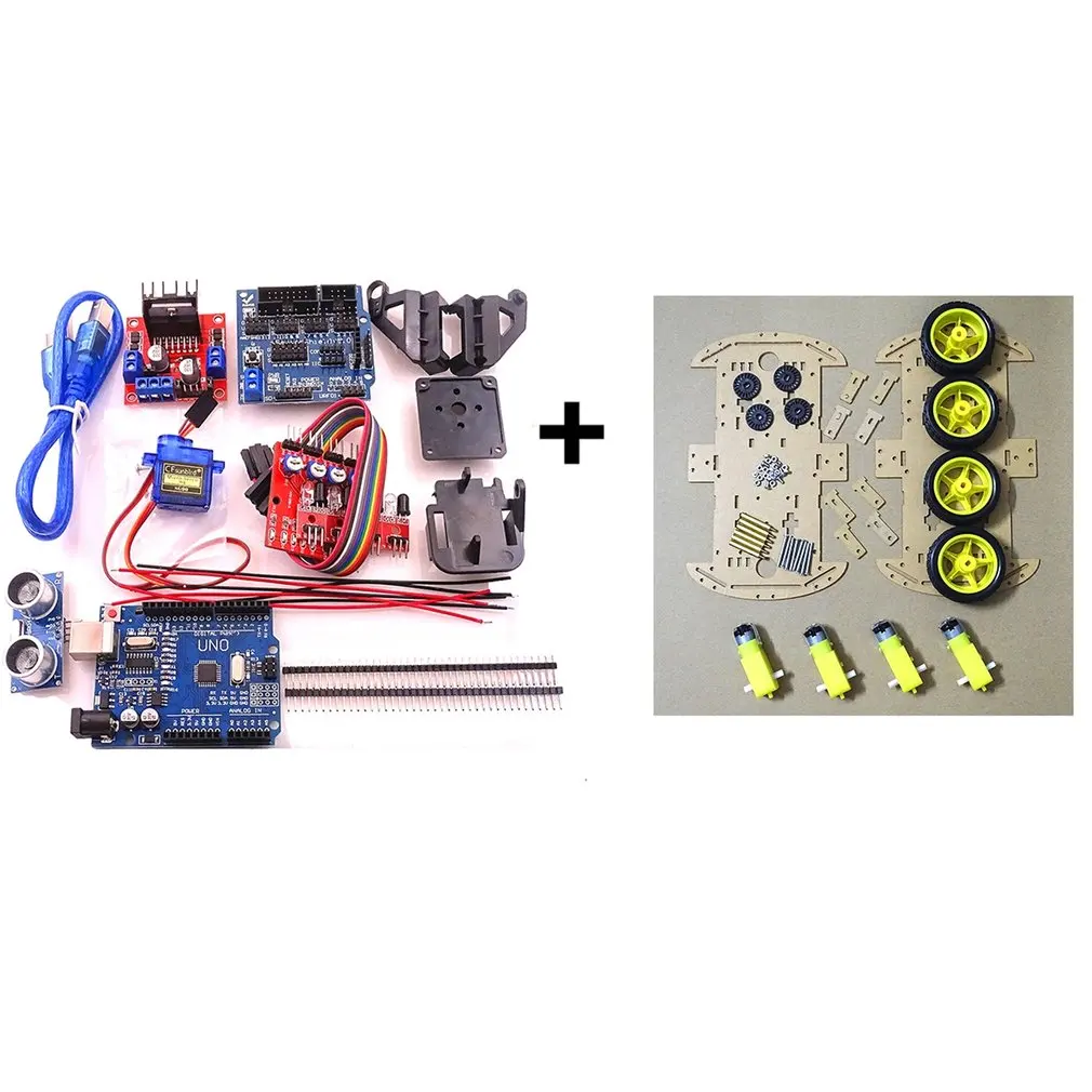 

New Avoidance tracking Motor Smart Robot Car Chassis Kit Speed Encoder Battery Box 2WD Ultrasonic module For Arduino kit