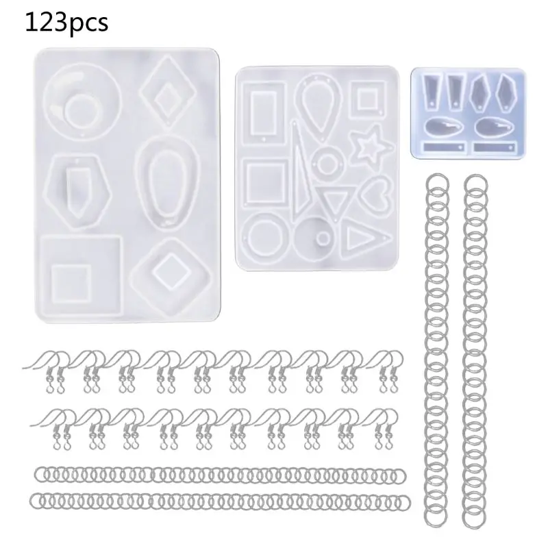 

1 Set Crystal Epoxy Resin Mold Earring Pendant Casting Silicone Mould Handmade