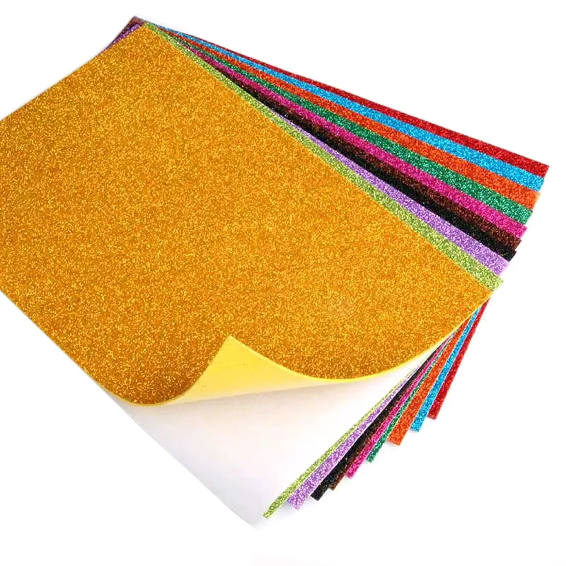 5 листы наклейки губчатая бумага с блестками золотая ручная работа EVA для