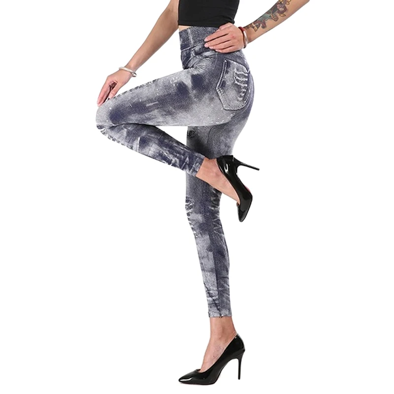 

2020 Women New Fashion Classic Stretchy Slim Leggings Sexy Imitation Jean Skinny Jeggings Skinny Pants Big Size Bottoms Hot Sale
