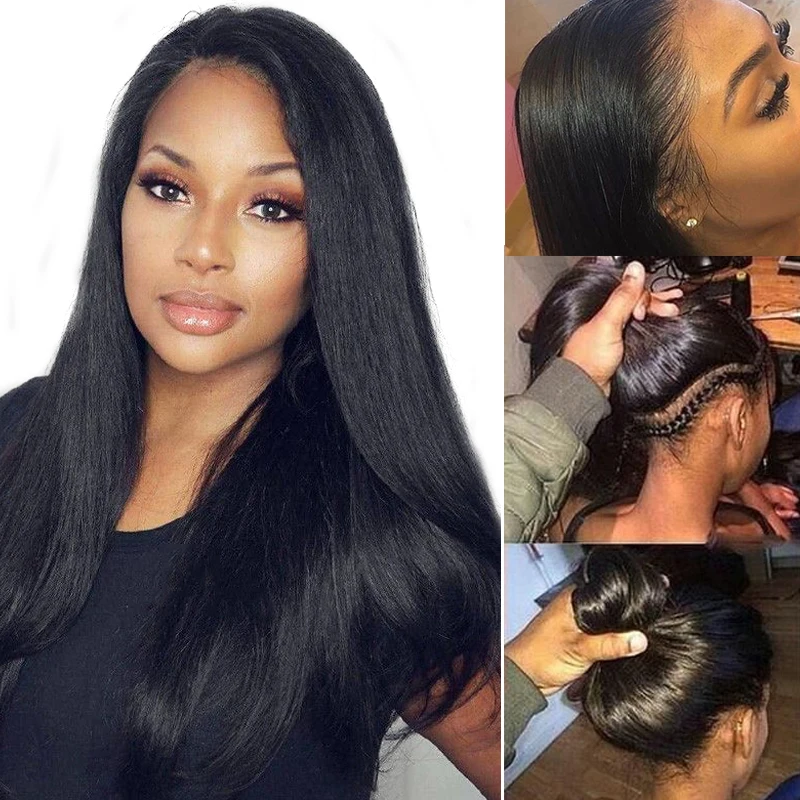 Индийские кружевные передние человеческие волосы парики предварительно