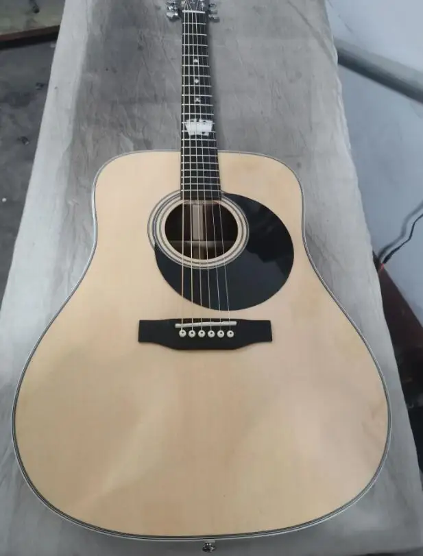 

Гитара дредноут, из массива ели, под заказ, DD28, эбеновый гриф, цельный наконечник, акустическая электрогитара, фольклорная гитара