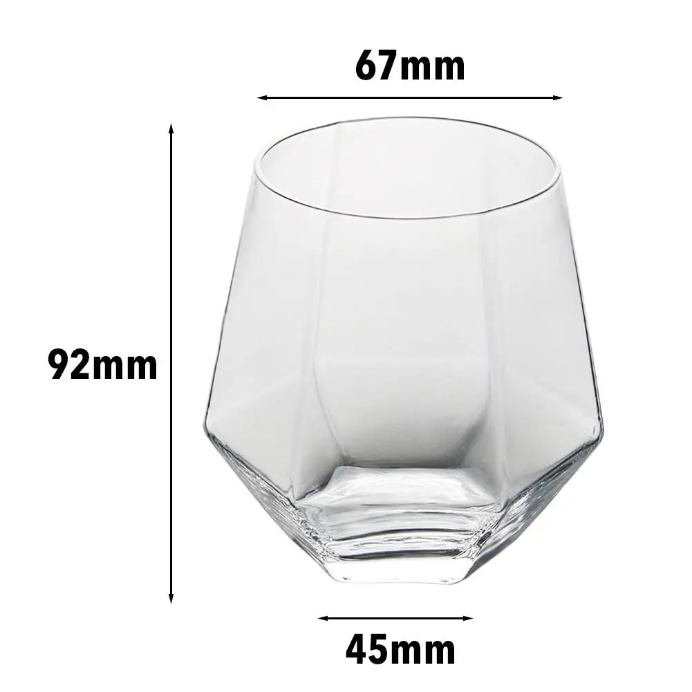 

Geometry Whiskey Glass Diamond Crystal Bar Glass Cup Golden Rim Transparent Coffee Milk Tea Mug Home Drinkware Couple Glass Cup