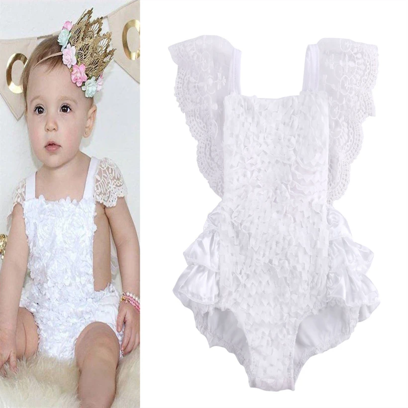 

Emmababy Baby Girls Lace Floral Cake Ruffles Sleeve Bodysuit Jumpsuit Backless Sunsuit Outfits 0-18M