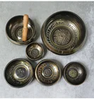 Тибетская медная чаша для медитации, чёрный звук пения, буддийские товары, чаши для медитации, буддистские чаши, набор