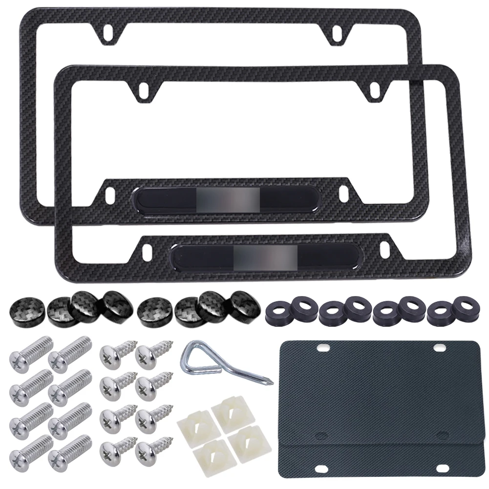 

Car License Plate Frame Aluminum License Plate Frame Cover Carbon Black Fiber for BMW M for All US Canada Car License Plate