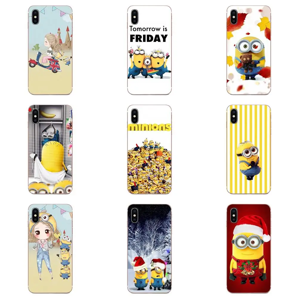 Силиконовые чехлы для телефонов Happy Yellow Minions samsung Galaxy Note 5 8 9 S3 S4 S5 S6 S7 S8 S9 S10 5G mini Edge Plus