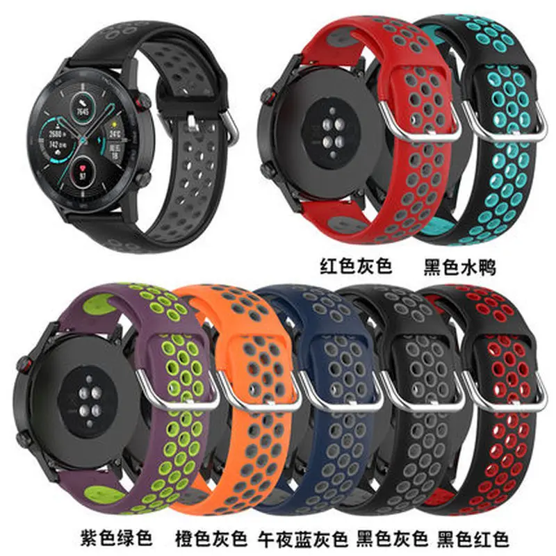 22 мм ремешок для часов Huawei Honor magic Watch 2 46 GT2 силиконовый сменный спортивный