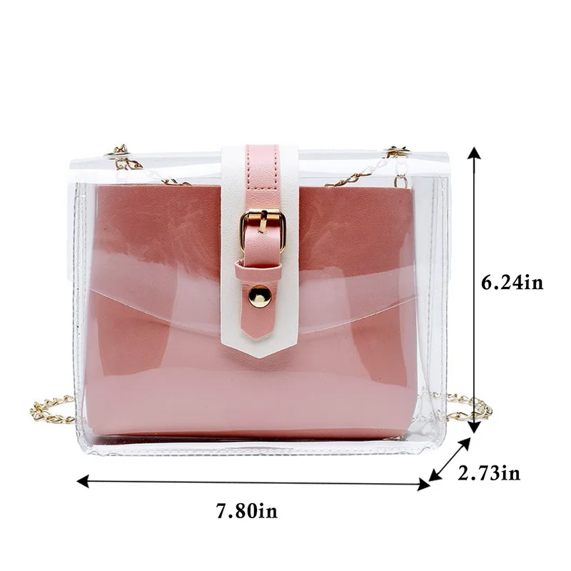 

2020 Design Luxury Handbag Women Ins Transparent Bag Clear PVC Jelly Small Shoulder Bags Female Chain Crossbody Messenger Bags