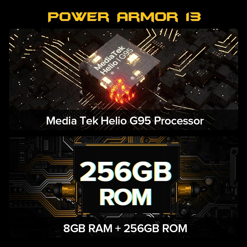 Ulefone Power Armor 13 Smartphone 256GB Android 11 Waterproof Rugged Phone 13200mAh 6.81”Global Version Mobile Phones NFC
