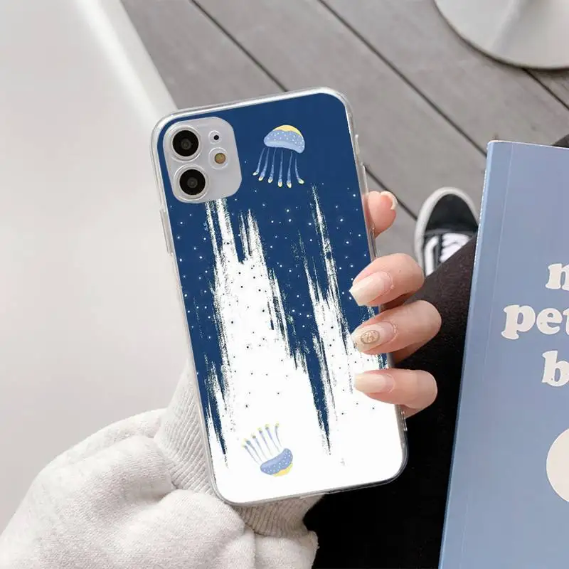 

Aesthetic illustration Phone Case For iphone11 12 Pro Max SE 2020 6s 7 8 Plus X Xs Max Xr Transparent Soft Silicone Cover