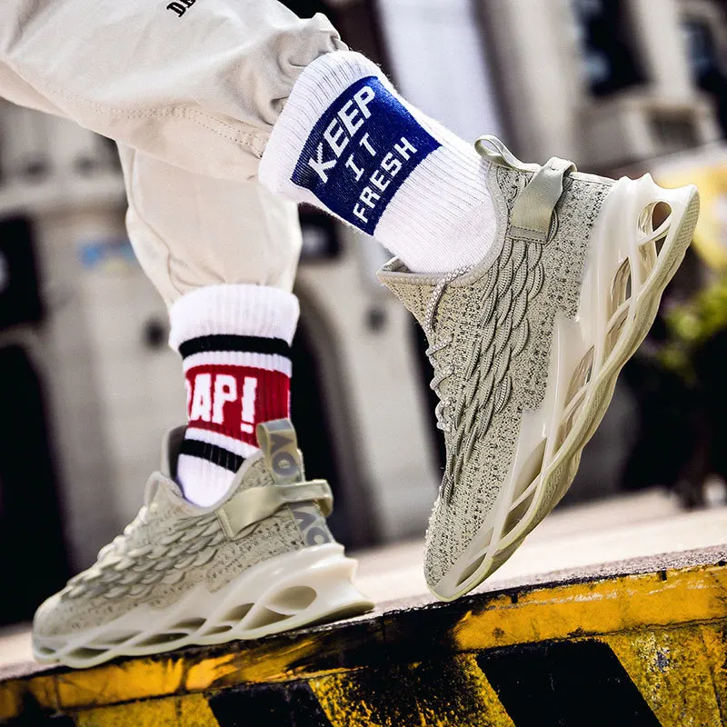 Мужские кроссовки для бега дышащие спортивные сникерсы с амортизирующим лезвием