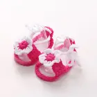 AA Newborn Boys Girls summer Soft Handmade flower Crochet Knit  Crib Shoes