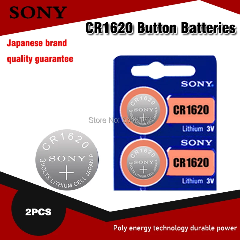 Батарейки кнопочные SONY CR1620 2 шт. батарейки монетные автомобильный пульт