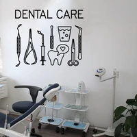 dental wall sticker dental care logo wall decal removble dentist smile tools wall window poster teeth center decoration