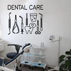 Стоматологическая Наклейка на стену, логотип для ухода за зубами, наклейка на стену, удаляемая, Стоматологическая Улыбка, инструменты, стеновое окно, плакат, украшение для зубов в центре