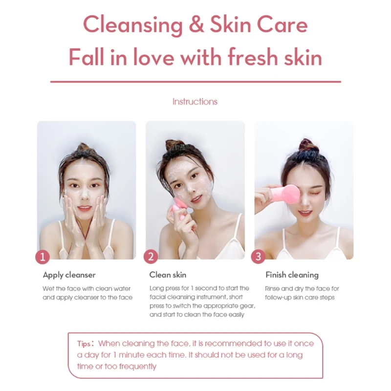 

Mini Electric Facial Cleaning Massage Brush Washing Machine Silicone Face Skin Care Cleanser