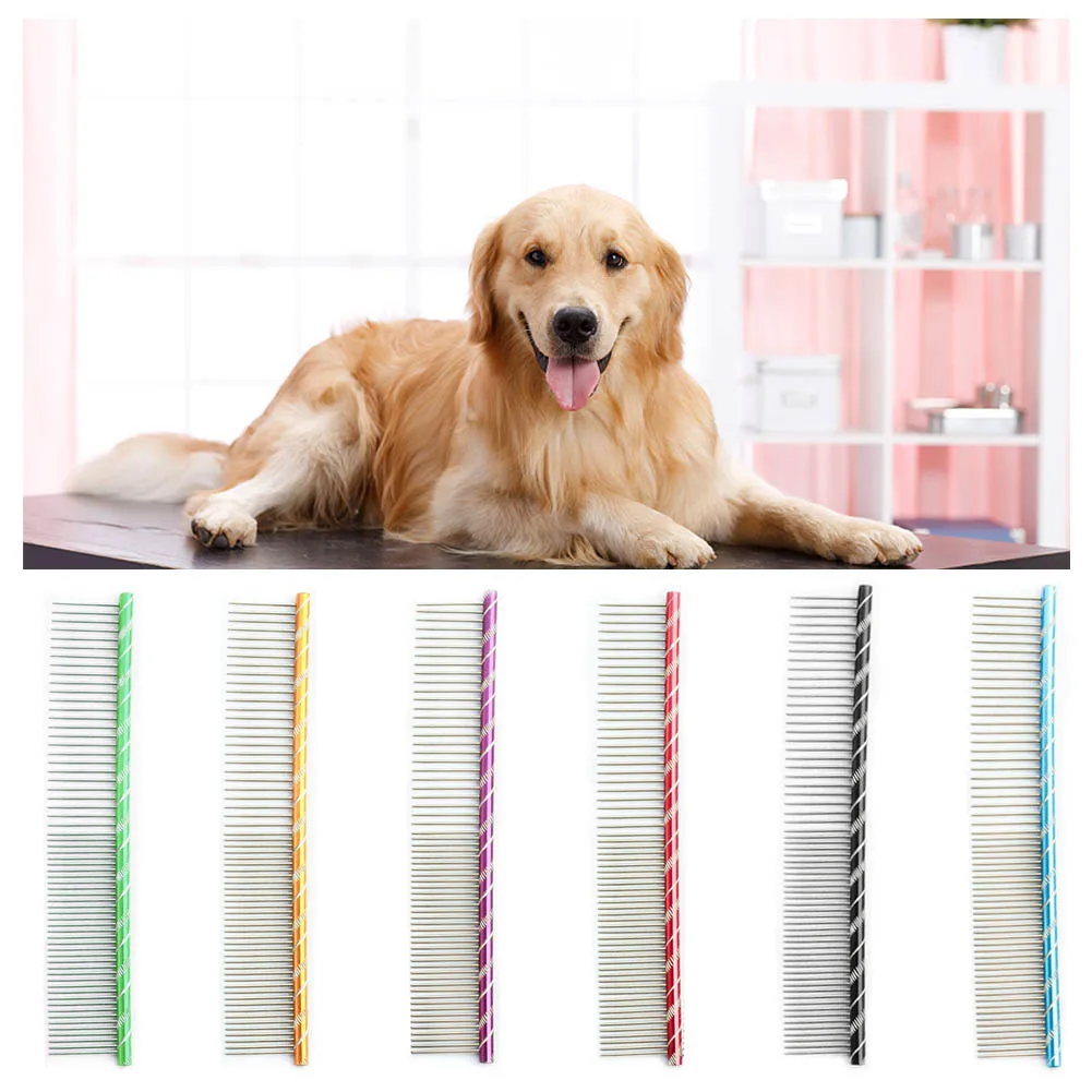 Pet Dog and Cat Comb Bright Multi-Colored Stripe Grooming For Shaggy Dogs Barber Tool Salon Dropship | Дом и сад