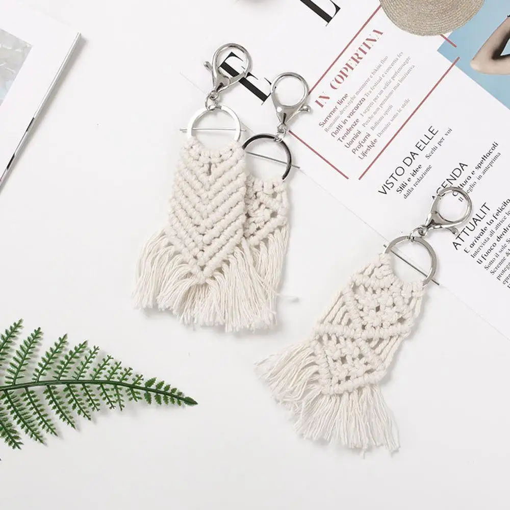 Новый Винтажный хлопковый брелок с кисточками для ключей держатель поясной