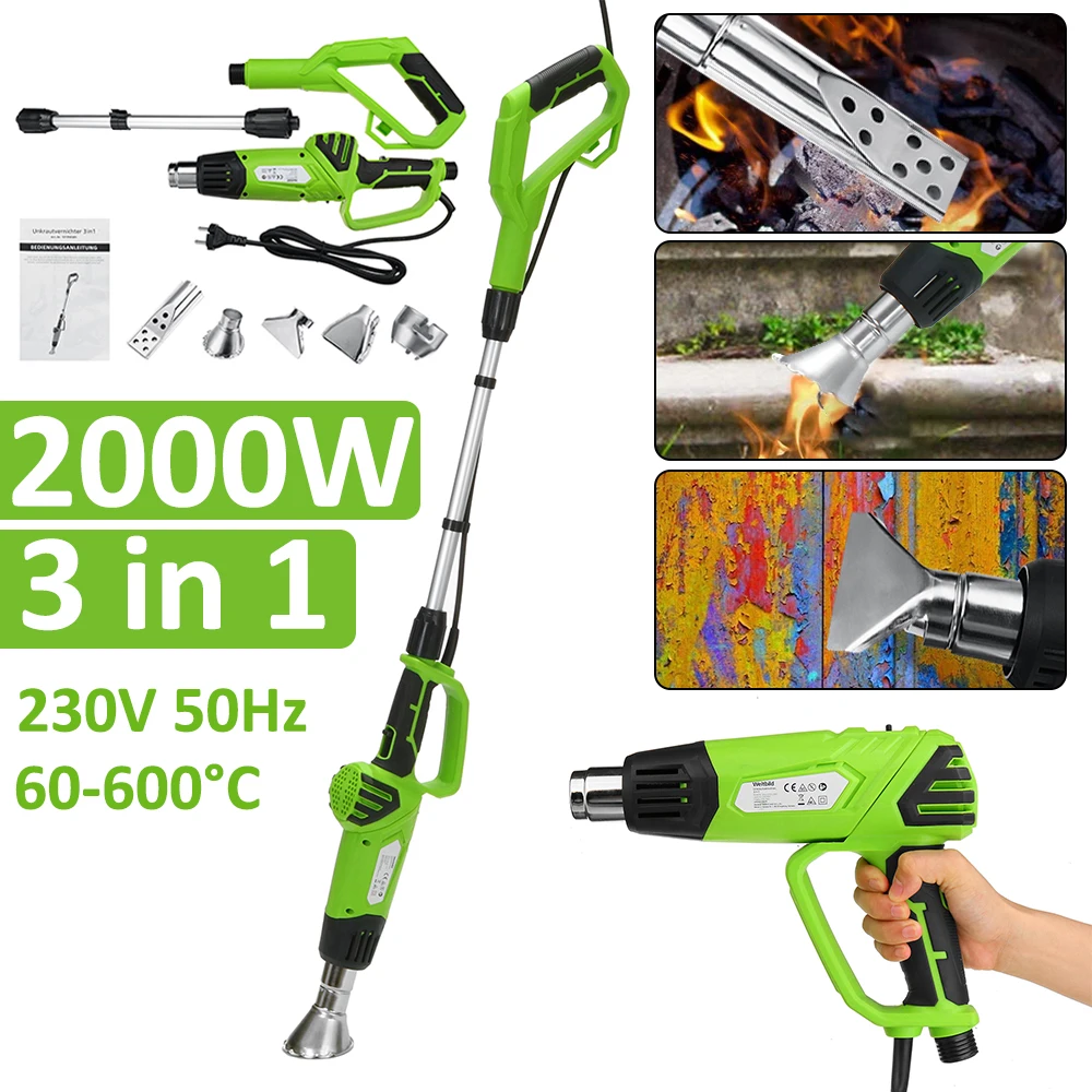 Выжигатель для сорняков 3 в 1 2000 Вт с 5 насадками | Инструменты