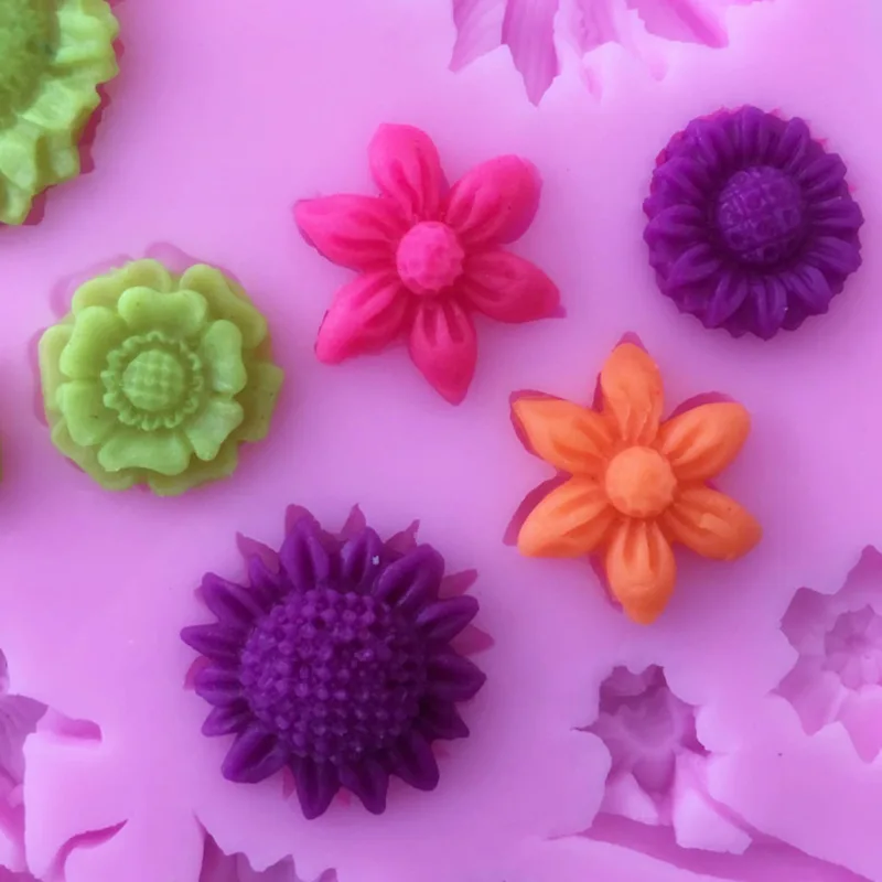1 шт. 3D Подсолнухи розы силиконовая форма для украшения с помощью сахара ремесло