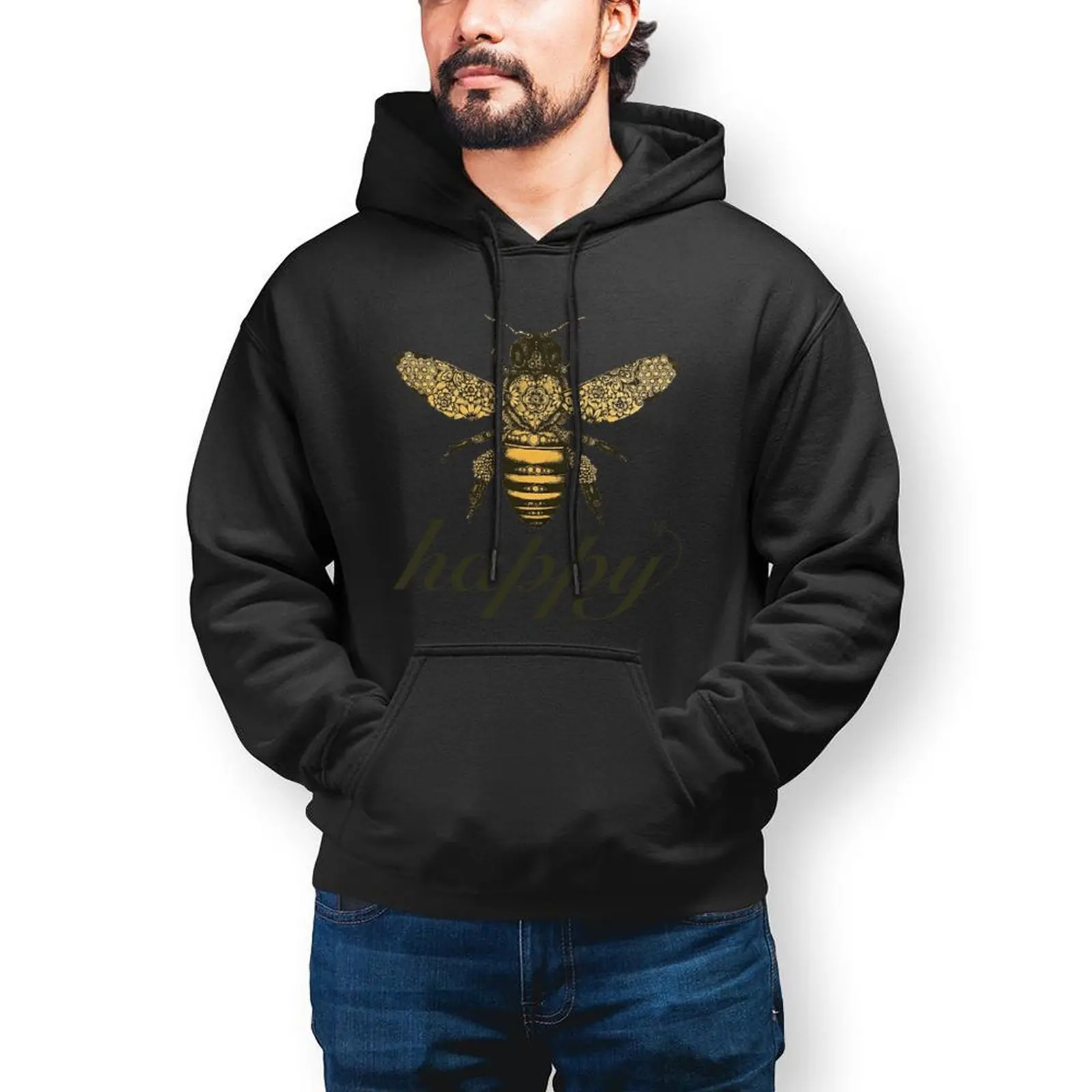 

Bee Hoodie Streetwear Warm Hoodies Popular Long Cotton Pullover Hoodie Men XL