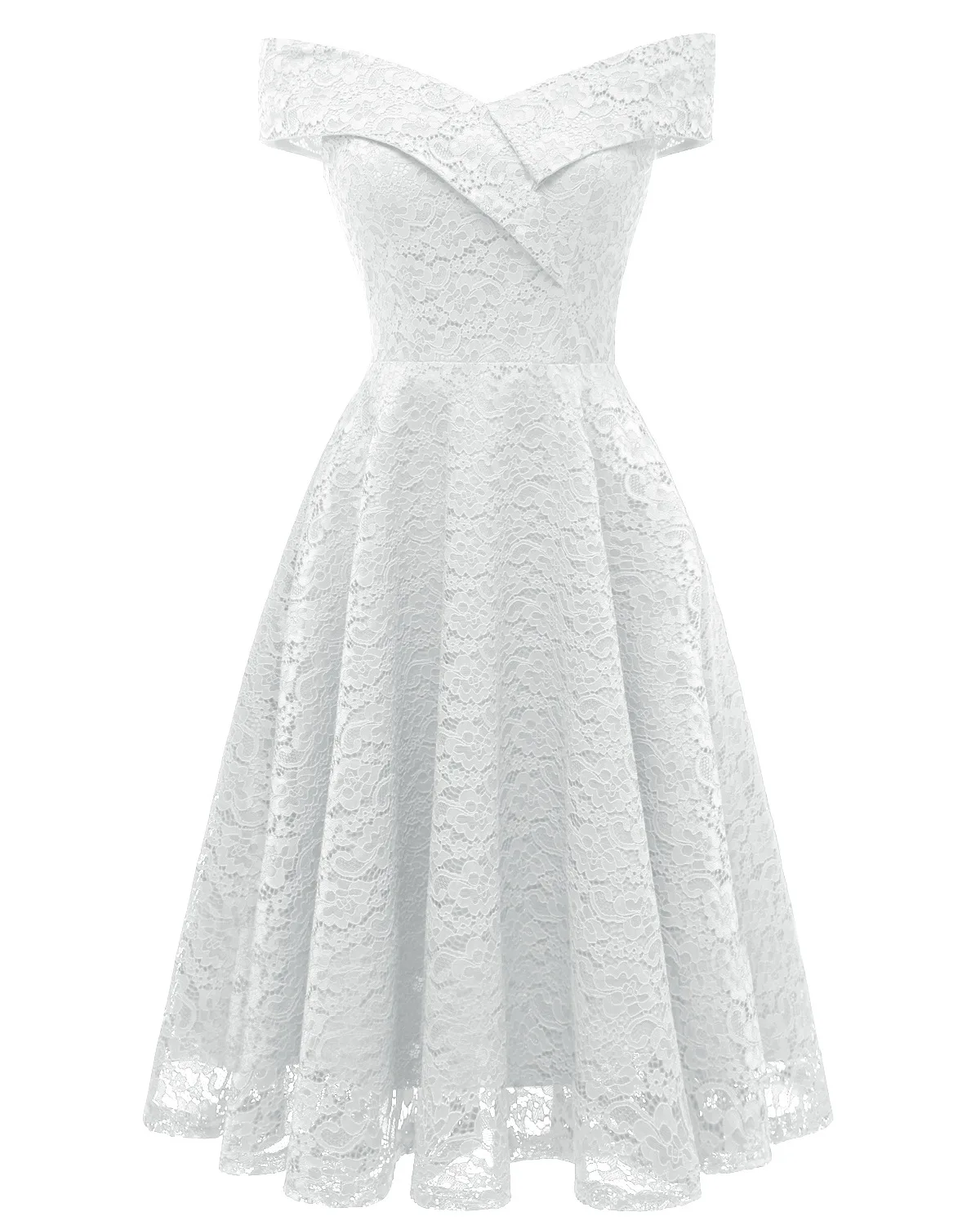 Женское кружевное платье с открытыми плечами винтажное платье-трапеция